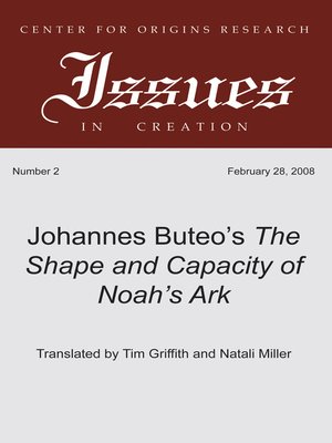 cover image of Johannes Buteo's the Shape and Capacity of Noah's Ark